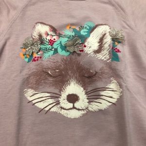 Girls cute fox top